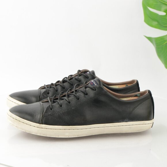 Cole Haan Mens Trafton Sneaker Size 10 Black Leather Lace Up Casual Shoe Low Top - Picture 6 of 11
